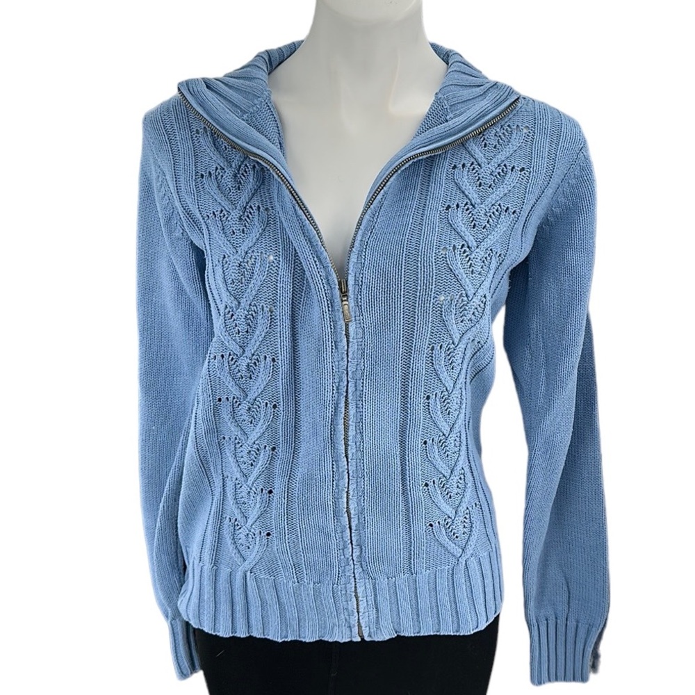 Jaclyn Smith knit cardigan size medium. Zip up sweater no pockets & not a hoodie